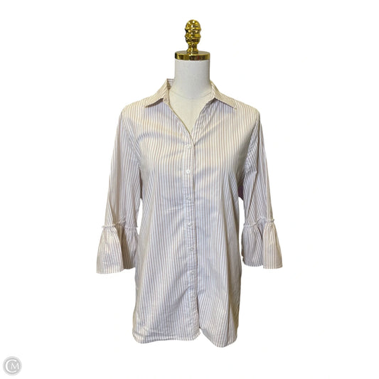 Top Long Sleeve By Chicos In Striped Pattern, Size: M