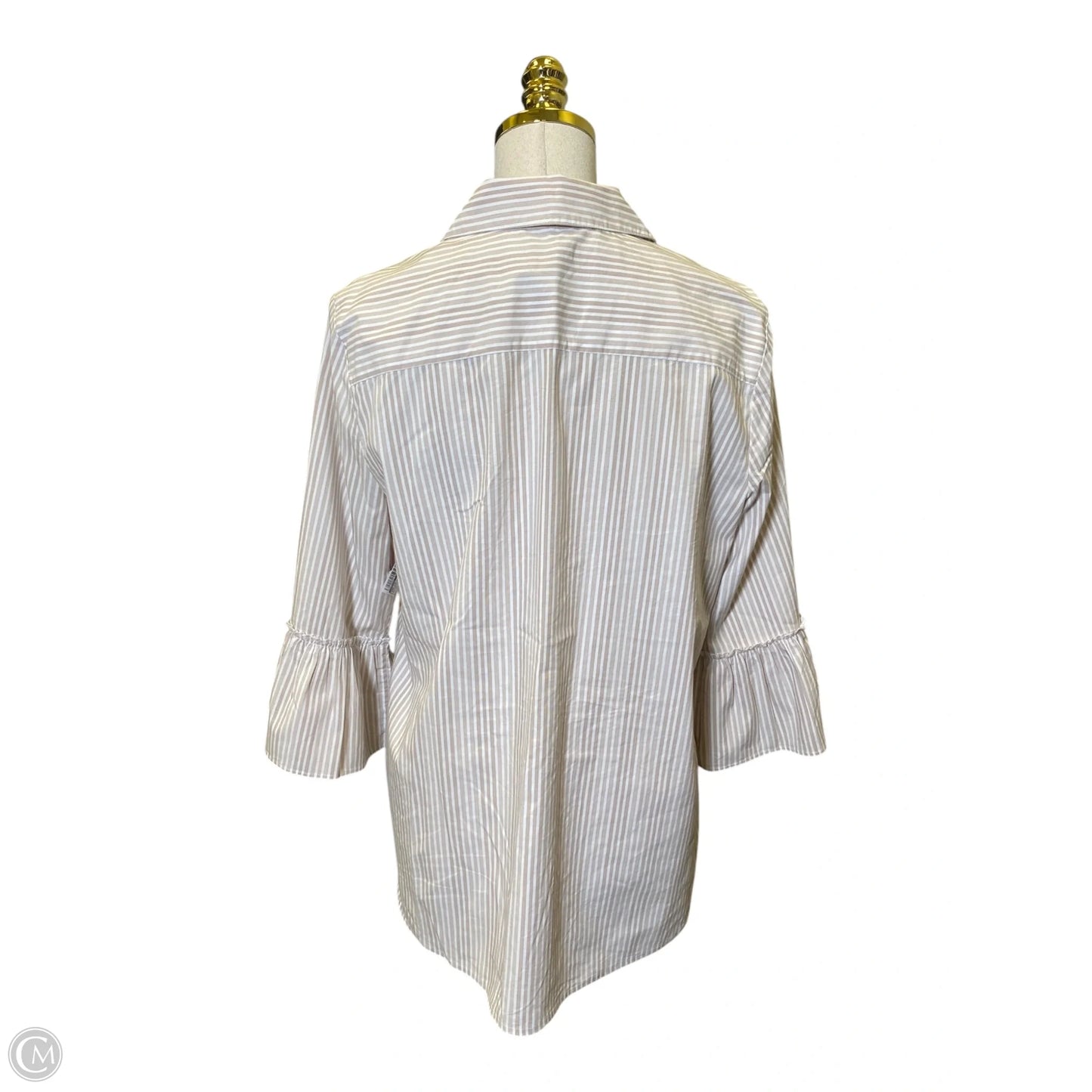 Top Long Sleeve By Chicos In Striped Pattern, Size: M