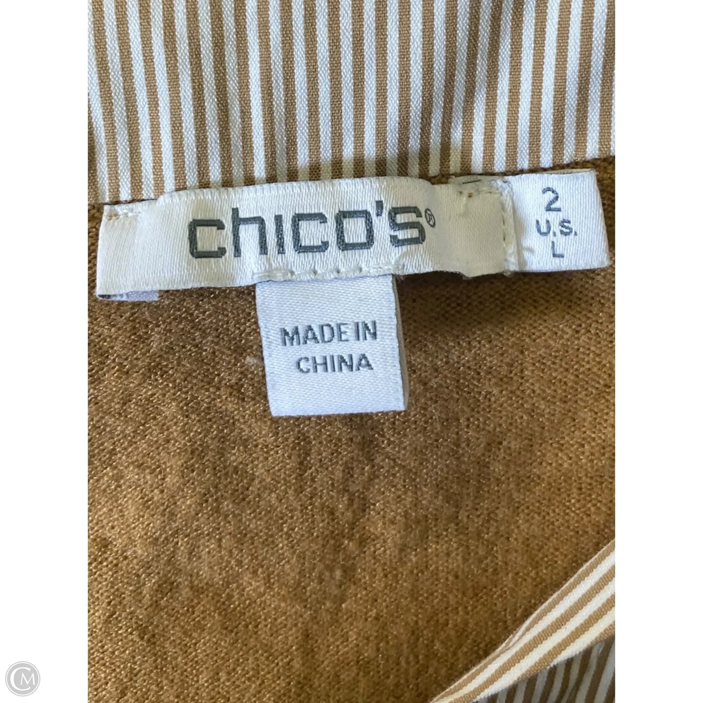 Top Long Sleeve By Chicos In Brown, Size: L