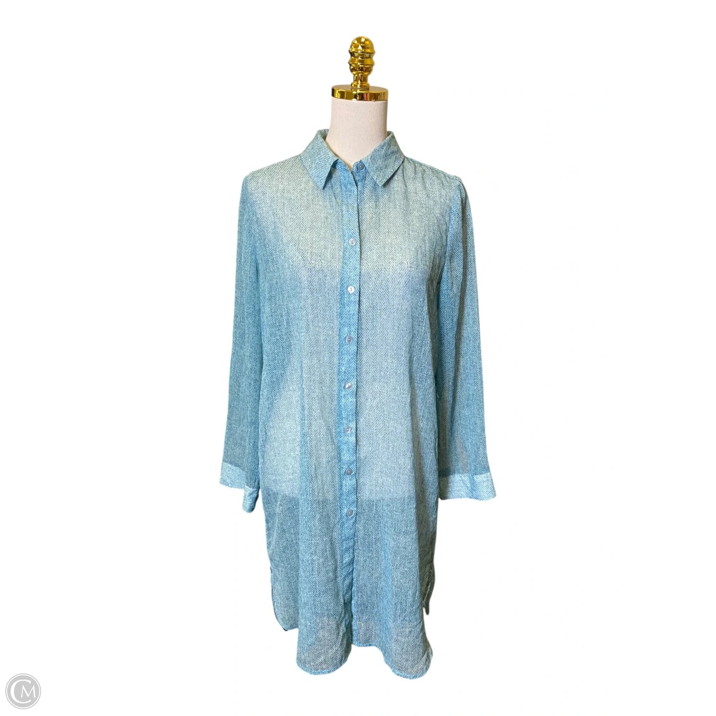 Top Long Sleeve By Chicos In Blue, Size: M