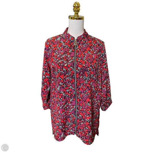Top Long Sleeve By Michael By Michael Kors In Multi-colored, Size: L