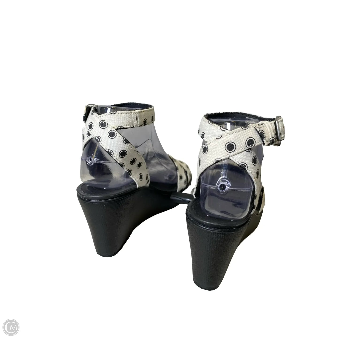 Shoes Heels Platform By Crocs In Black & White, Size: 7