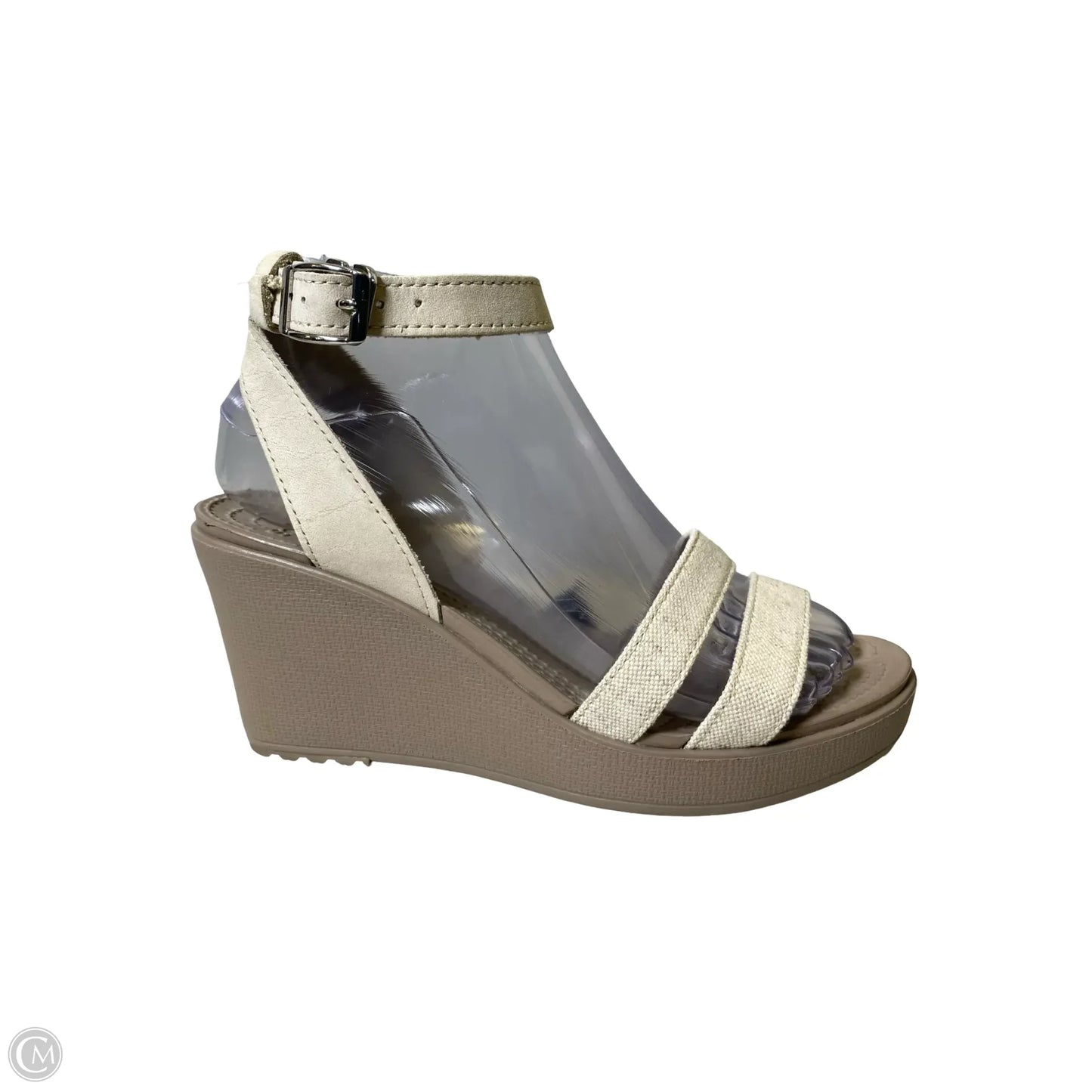Shoes Heels Platform By Crocs In Cream, Size: 7