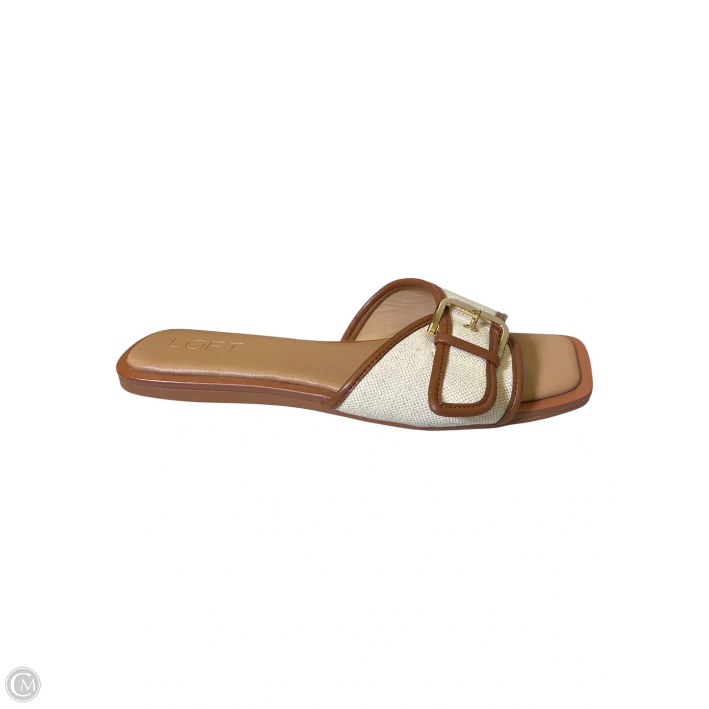 Sandals Flats By Loft In Brown & Cream, Size: 8