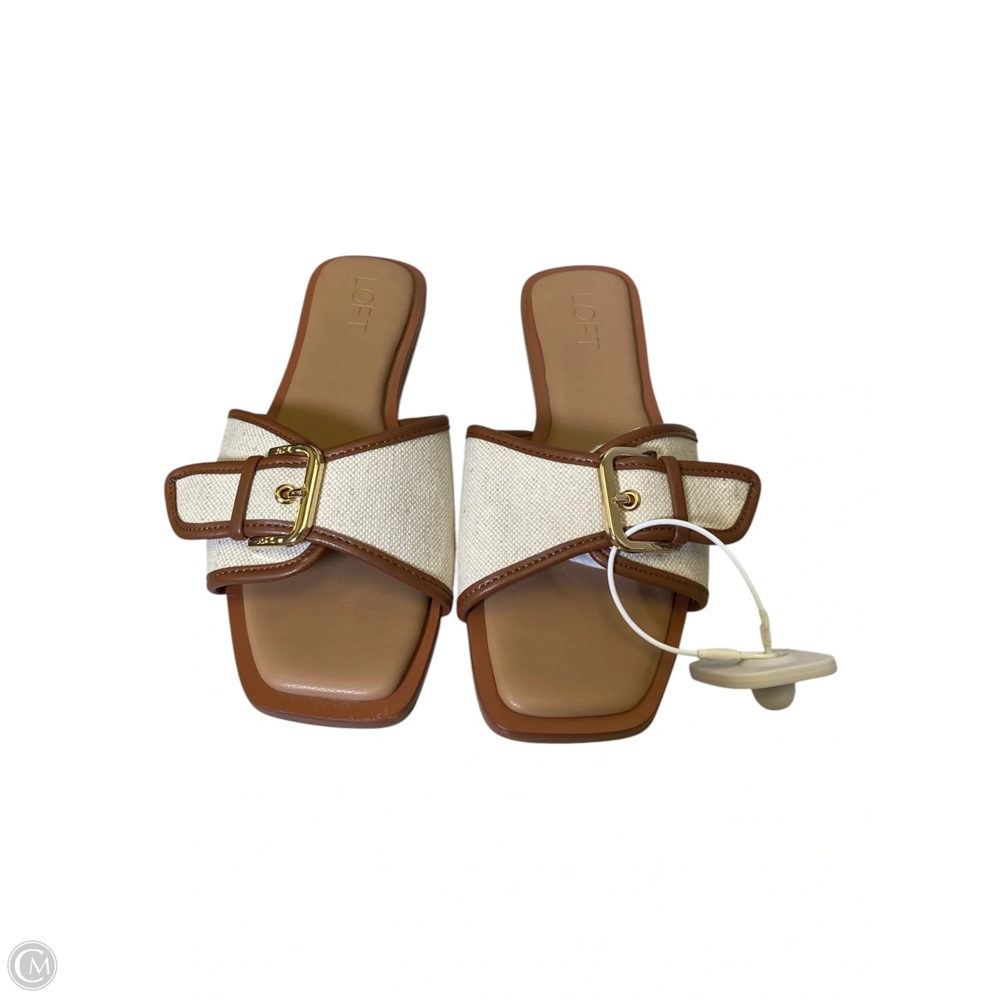 Sandals Flats By Loft In Brown & Cream, Size: 8