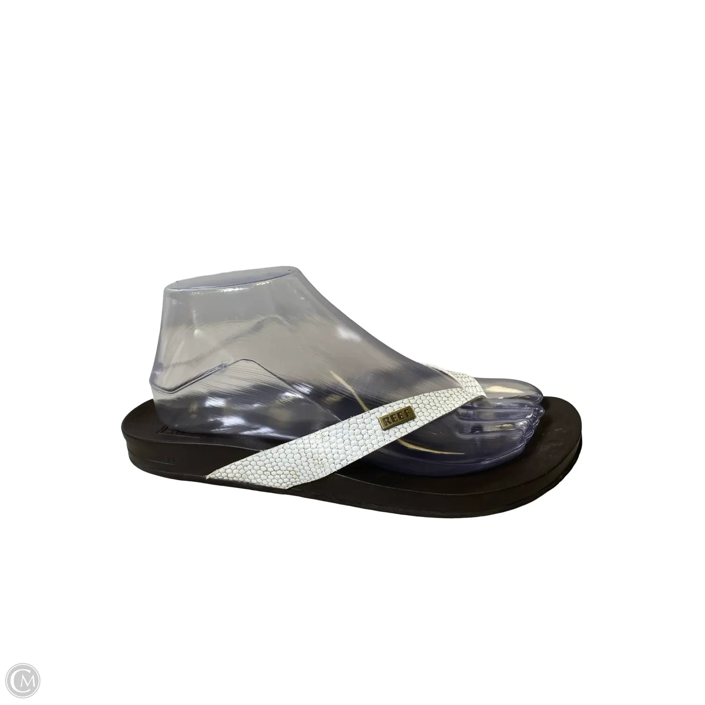 Sandals Flats By Reef In Black & White, Size: 8