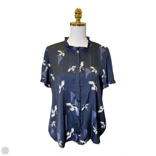 Top Short Sleeve By Tahari In Blue, Size: Xl