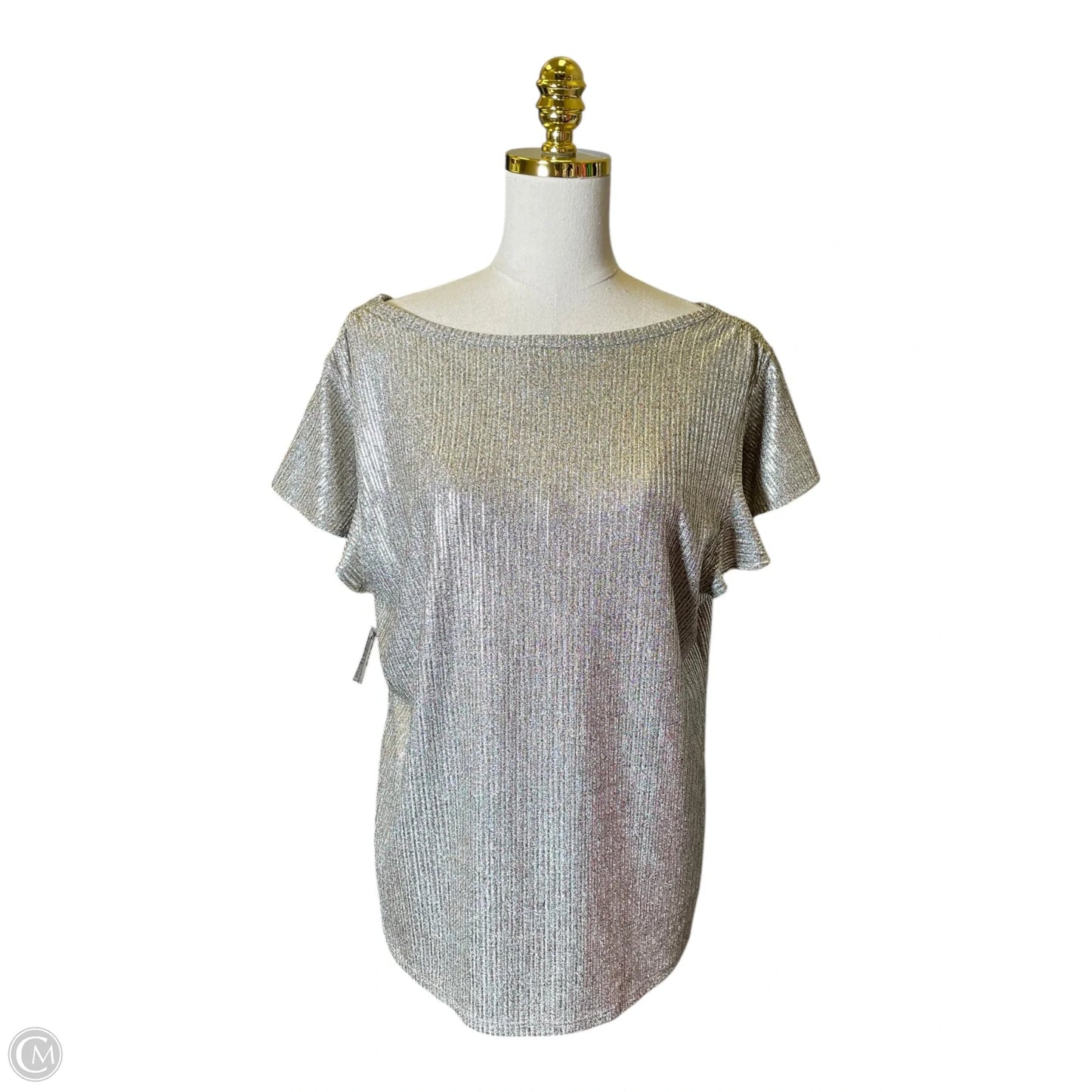 Top Short Sleeve By White House Black Market In Gold, Size: Xl