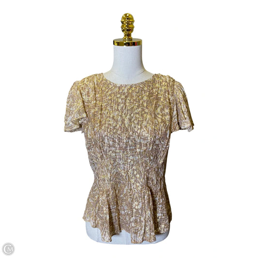 Top Short Sleeve By Parker In Gold, Size: S