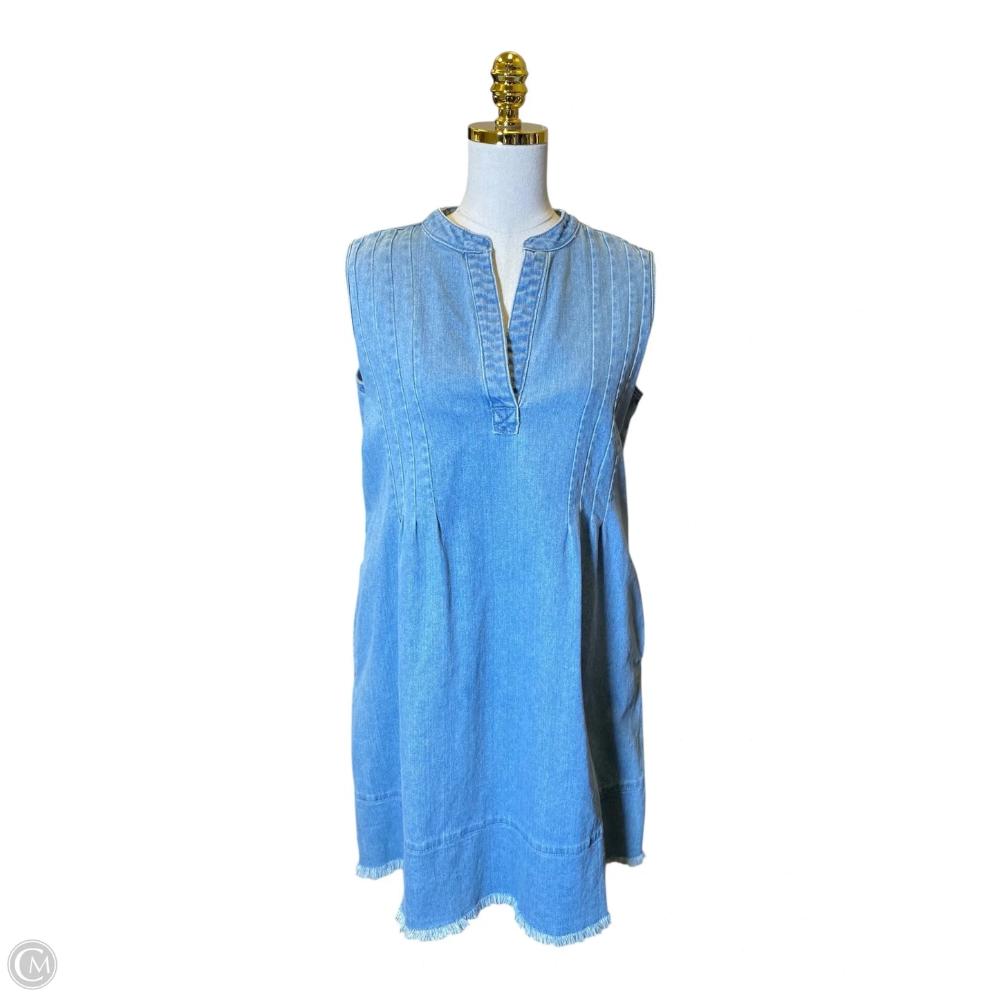 Dress Casual Midi By Reba In Blue Denim, Size: L