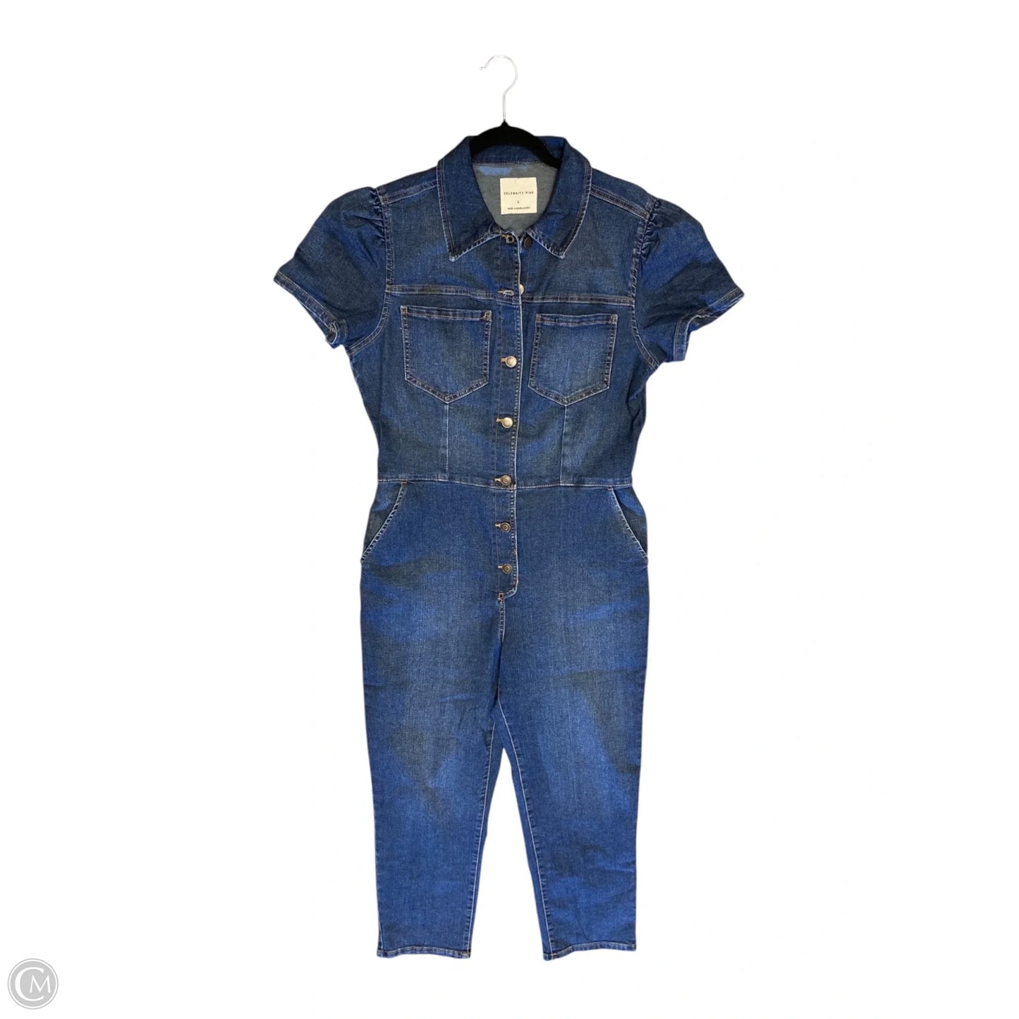 Jumpsuit By Celebrity Pink In Blue Denim, Size: L