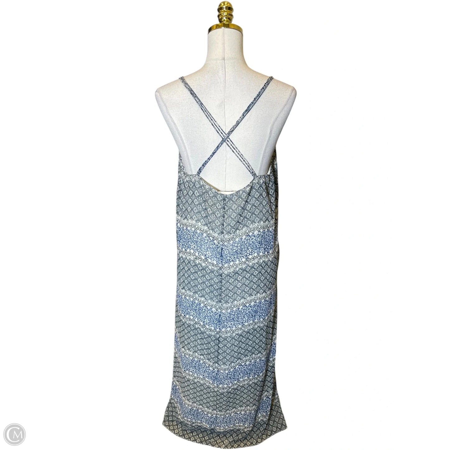 Dress Casual Maxi By Madewell In Blue & Cream, Size: L