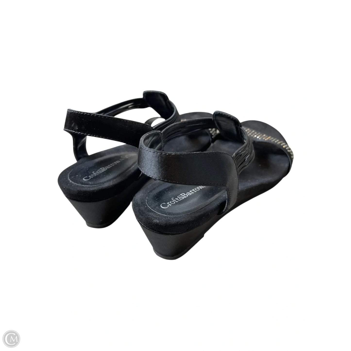 Shoes Heels Platform By Croft And Barrow In Black & Silver, Size: 9