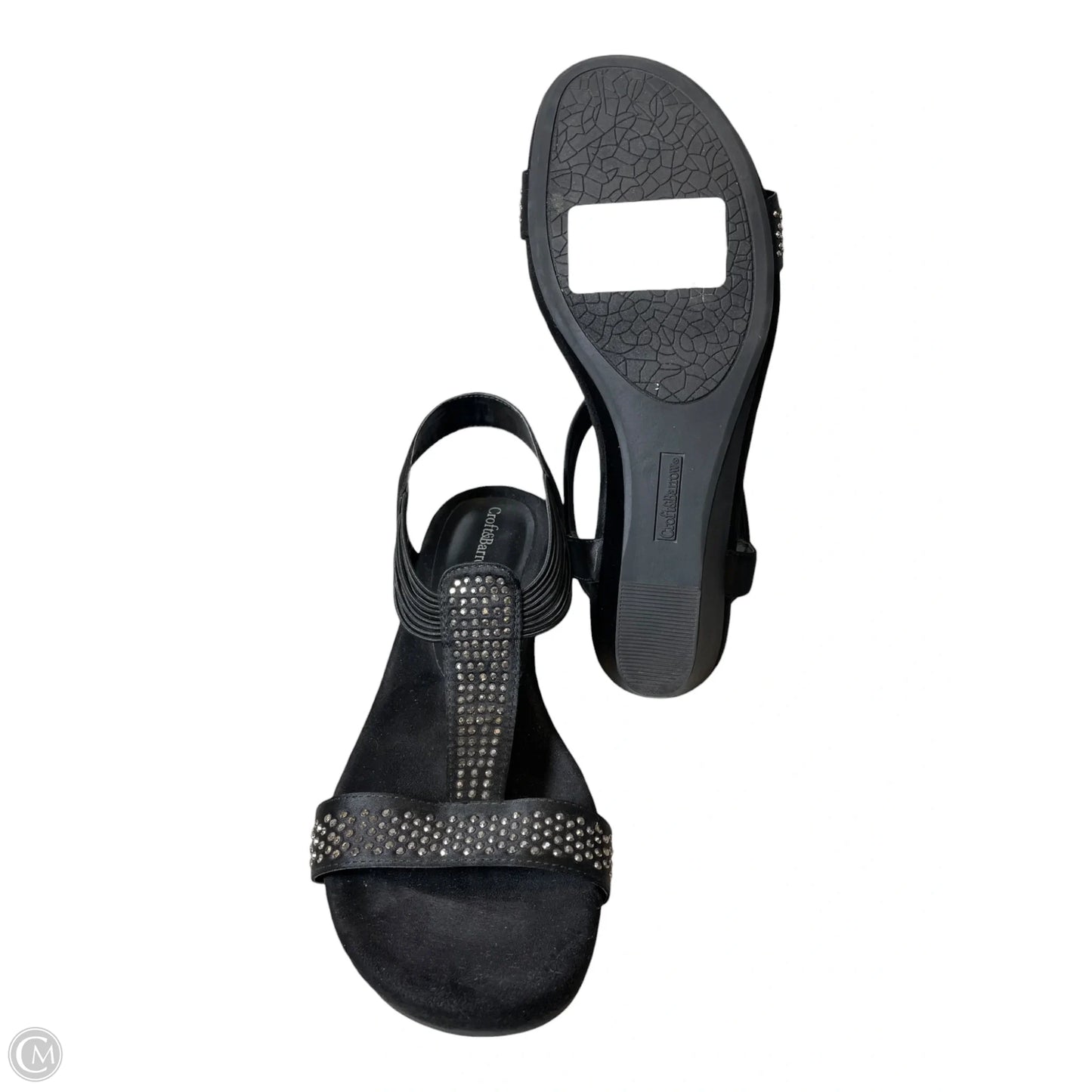 Shoes Heels Platform By Croft And Barrow In Black & Silver, Size: 9