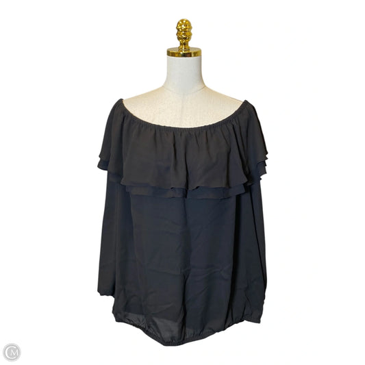 Top Long Sleeve By Michael By Michael Kors In Black, Size: 2x