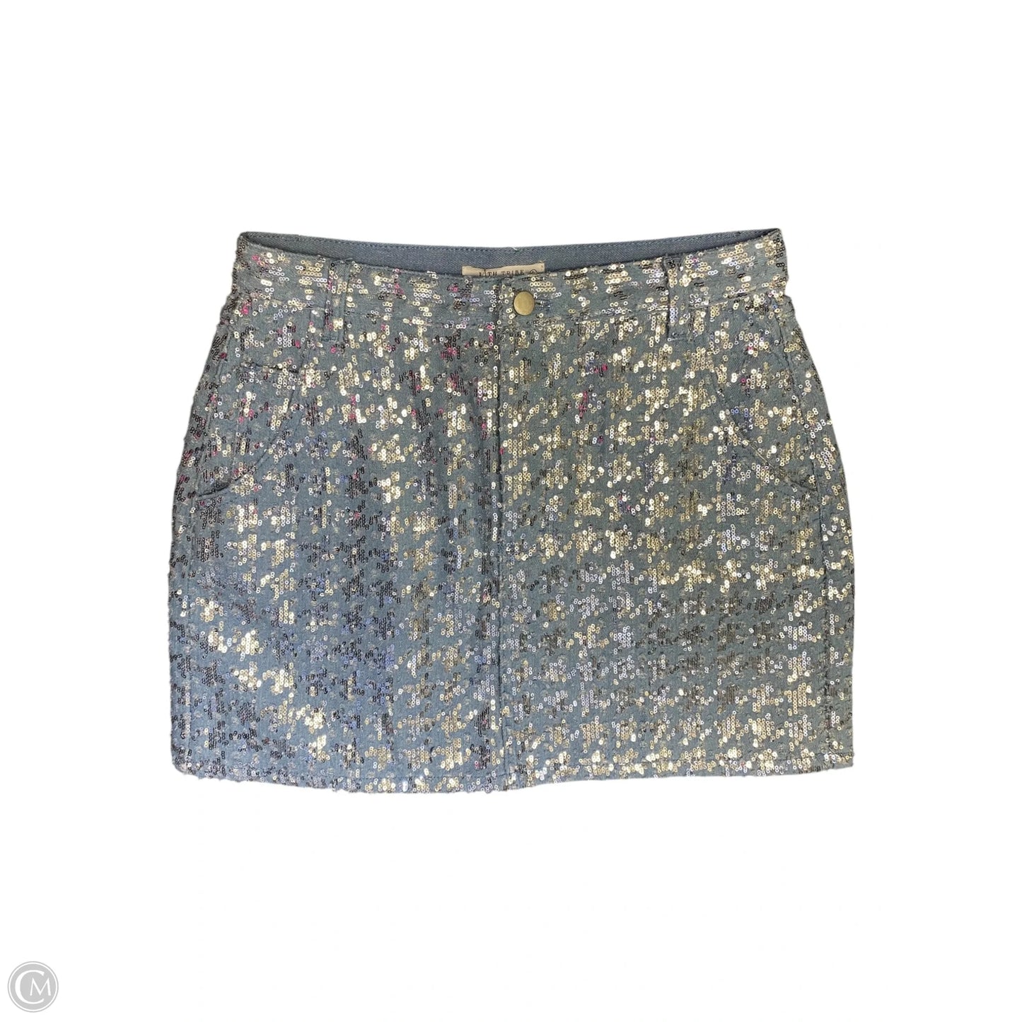 Skirt Midi By 12th Tribe In Blue Denim, Size: L