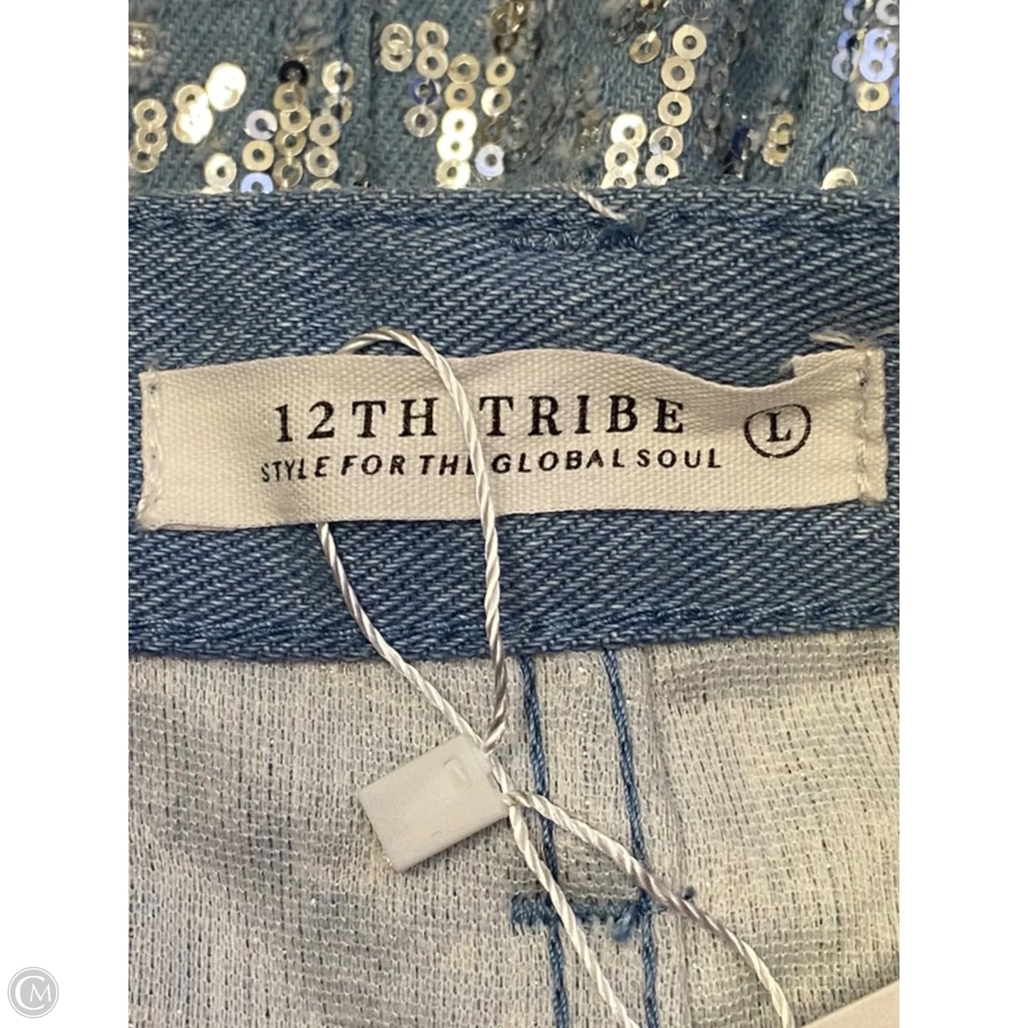 Skirt Midi By 12th Tribe In Blue Denim, Size: L