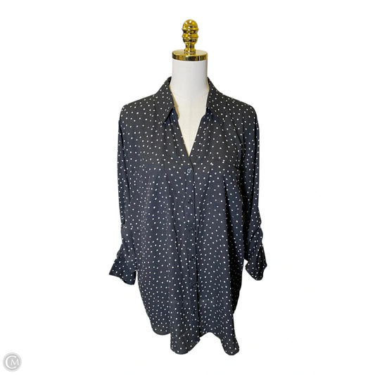 Top Long Sleeve By Maurices In Black & White, Size: 2x