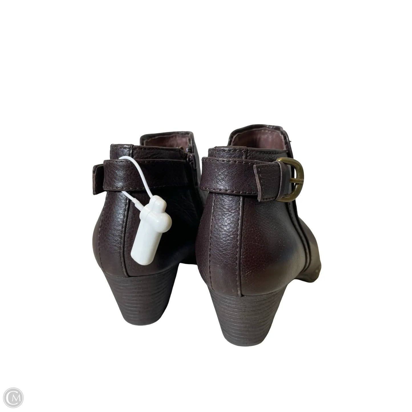 Boots Ankle Heels By Clothes Mentor In Brown, Size: 7.5