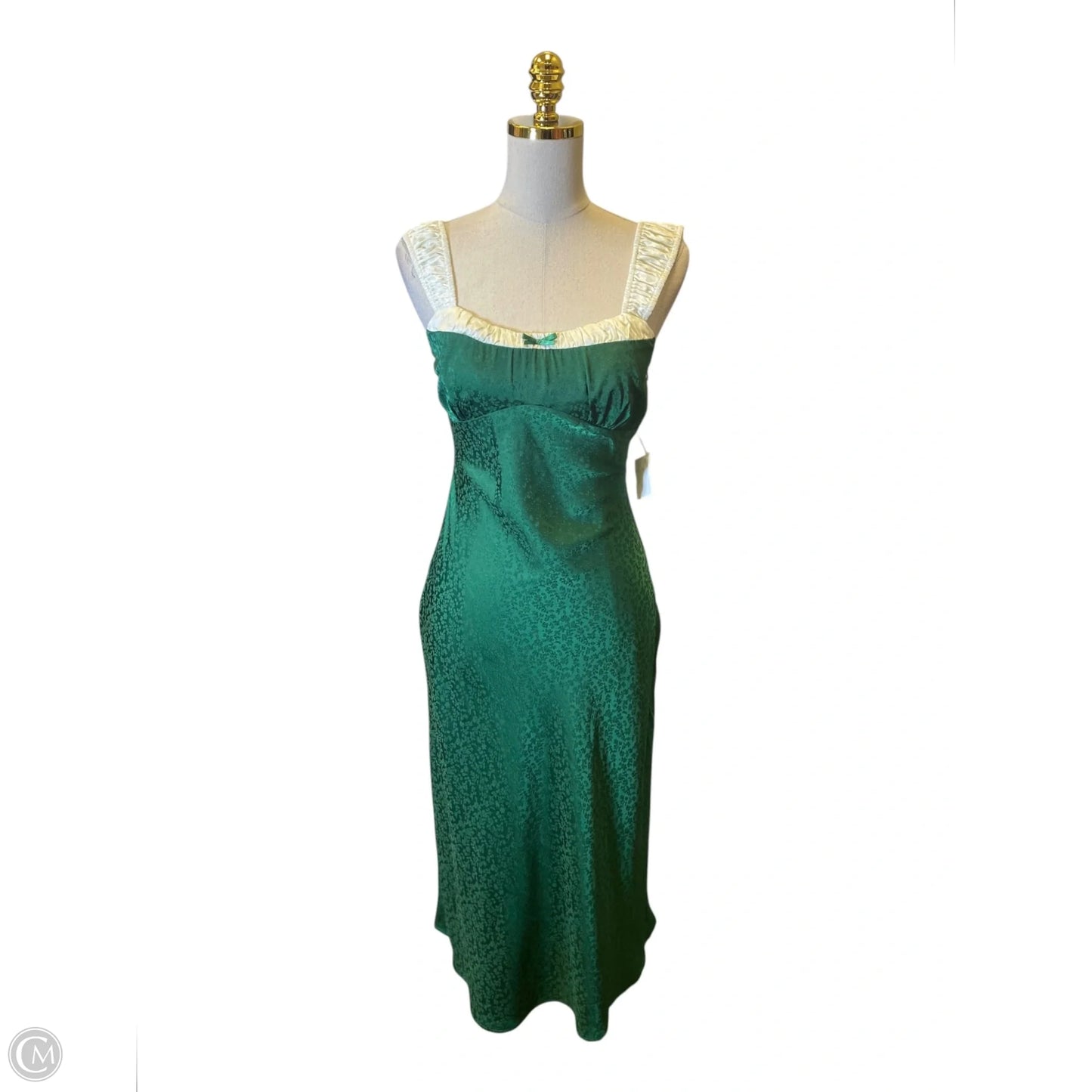 Dress Casual Midi By Lush In Green & White, Size: S