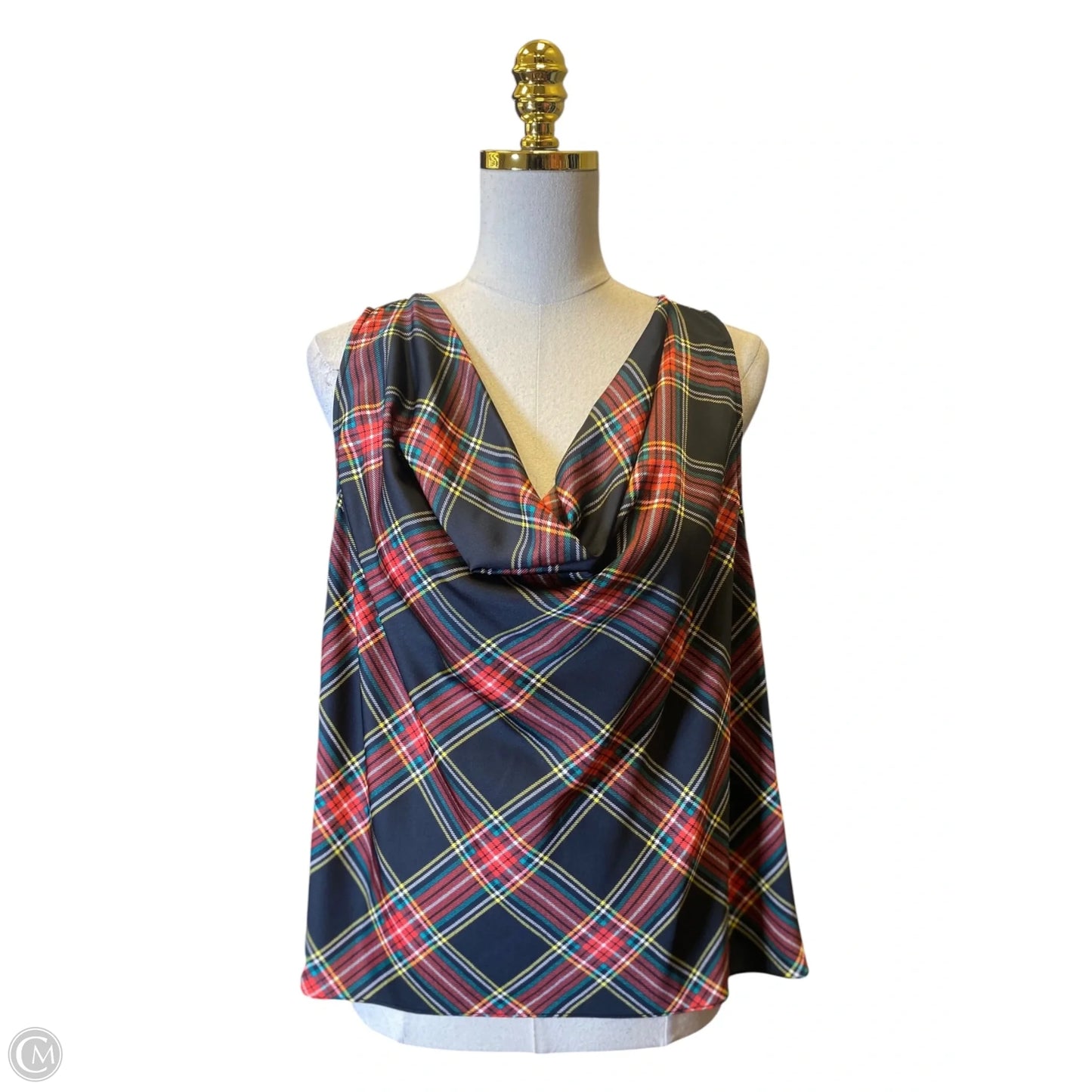 Top Sleeveless By J. Crew In Plaid Pattern, Size: S