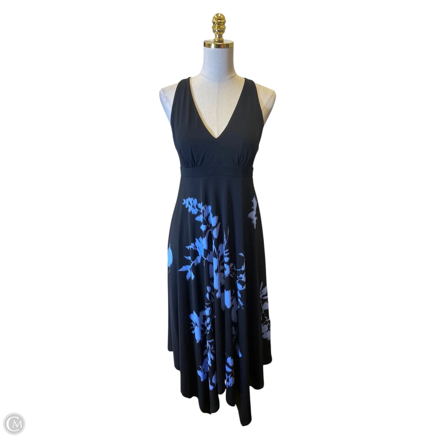Dress Casual Midi By Clothes Mentor In Black & Blue, Size: S