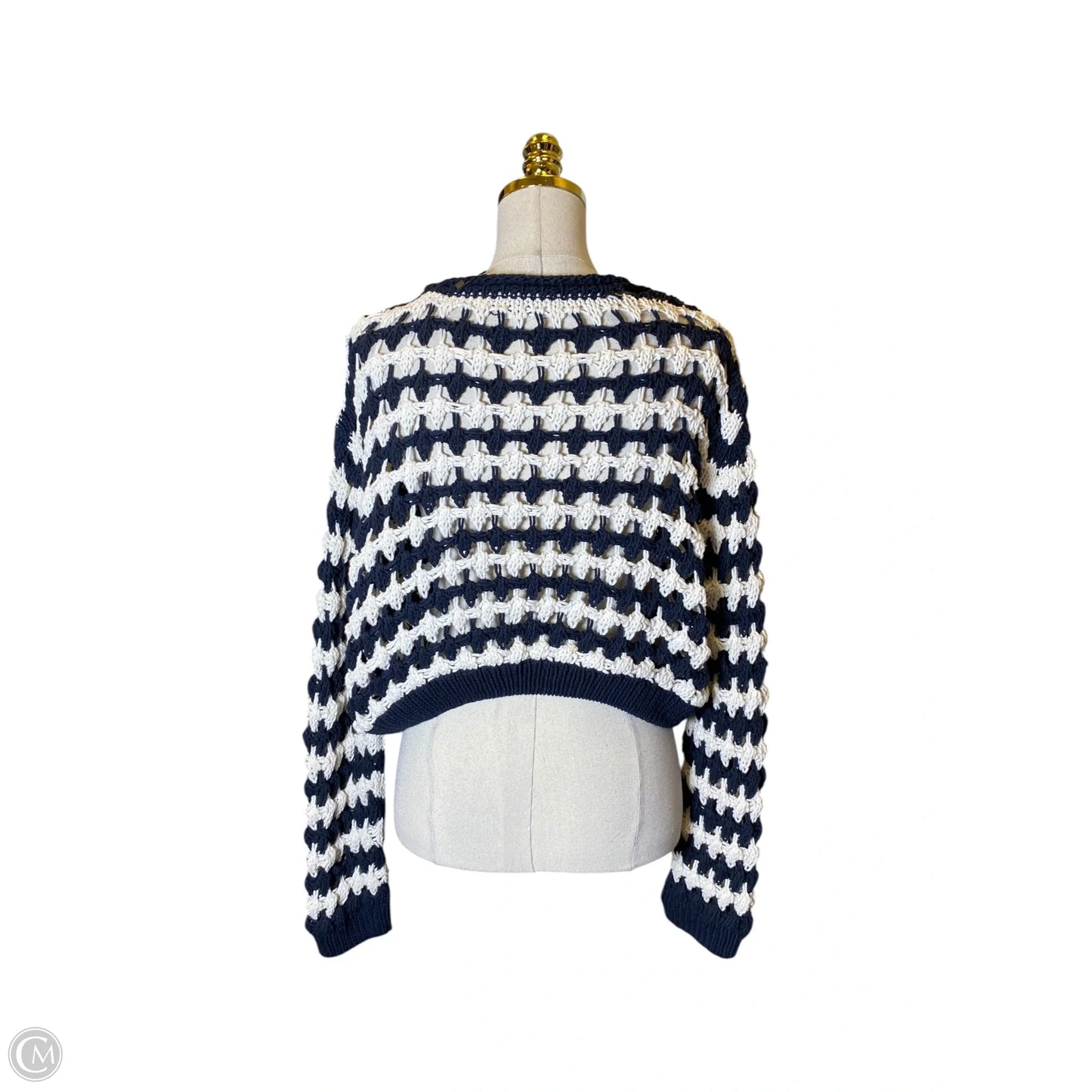 Sweater By Zara In Blue & Cream, Size: S