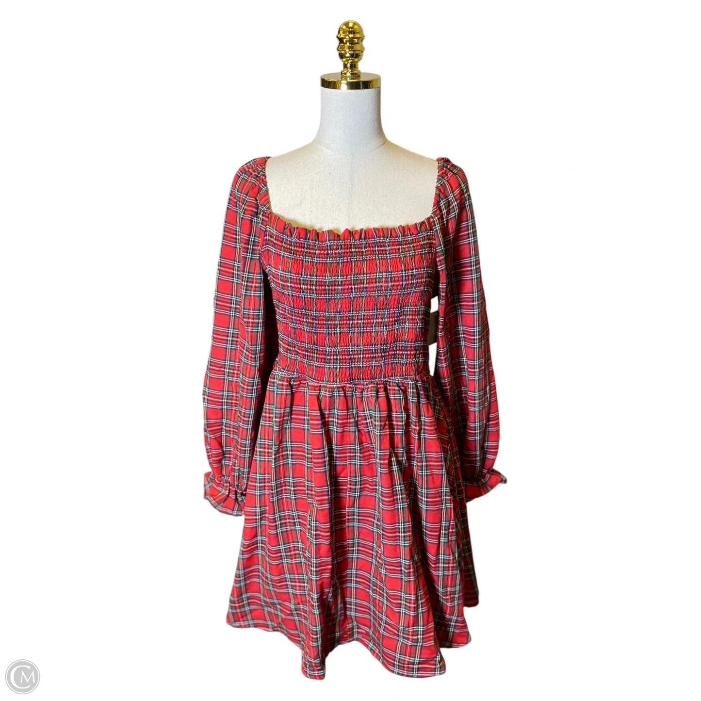 Dress Casual Midi By Clothes Mentor In Plaid Pattern, Size: L