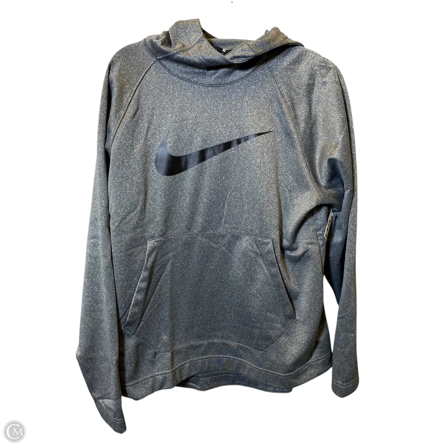 Athletic Sweatshirt Hoodie By Nike In Grey, Size: M