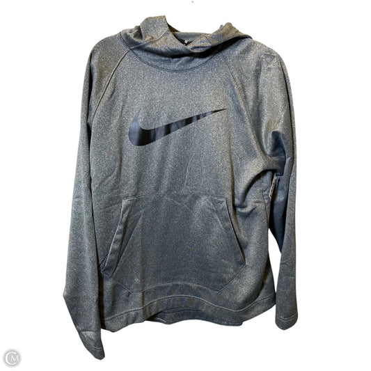 Athletic Sweatshirt Hoodie By Nike In Grey, Size: M