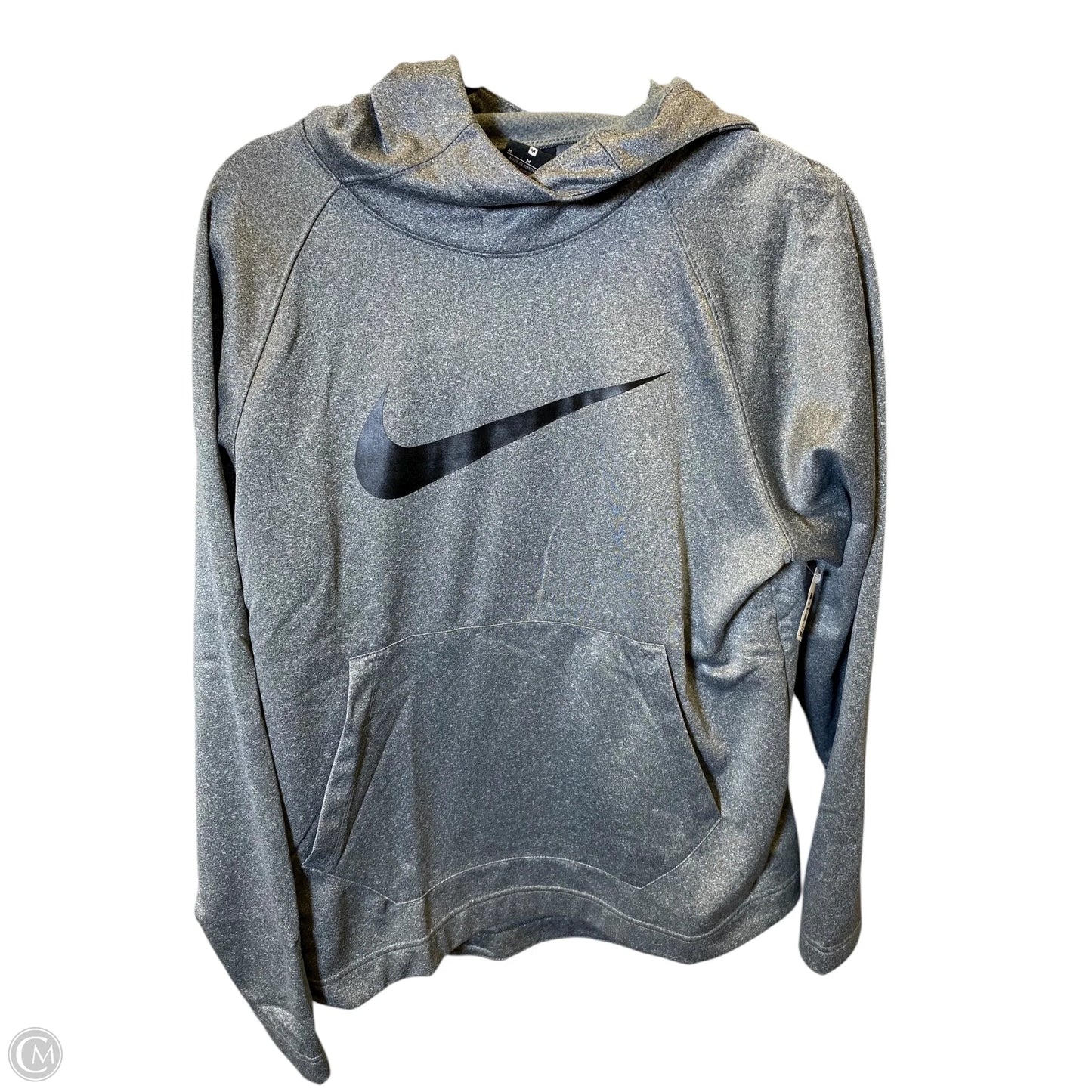 Athletic Sweatshirt Hoodie By Nike In Grey, Size: M