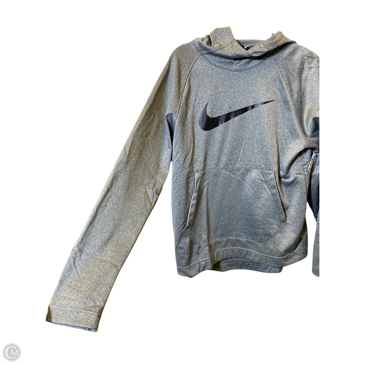 Athletic Sweatshirt Hoodie By Nike In Grey, Size: M