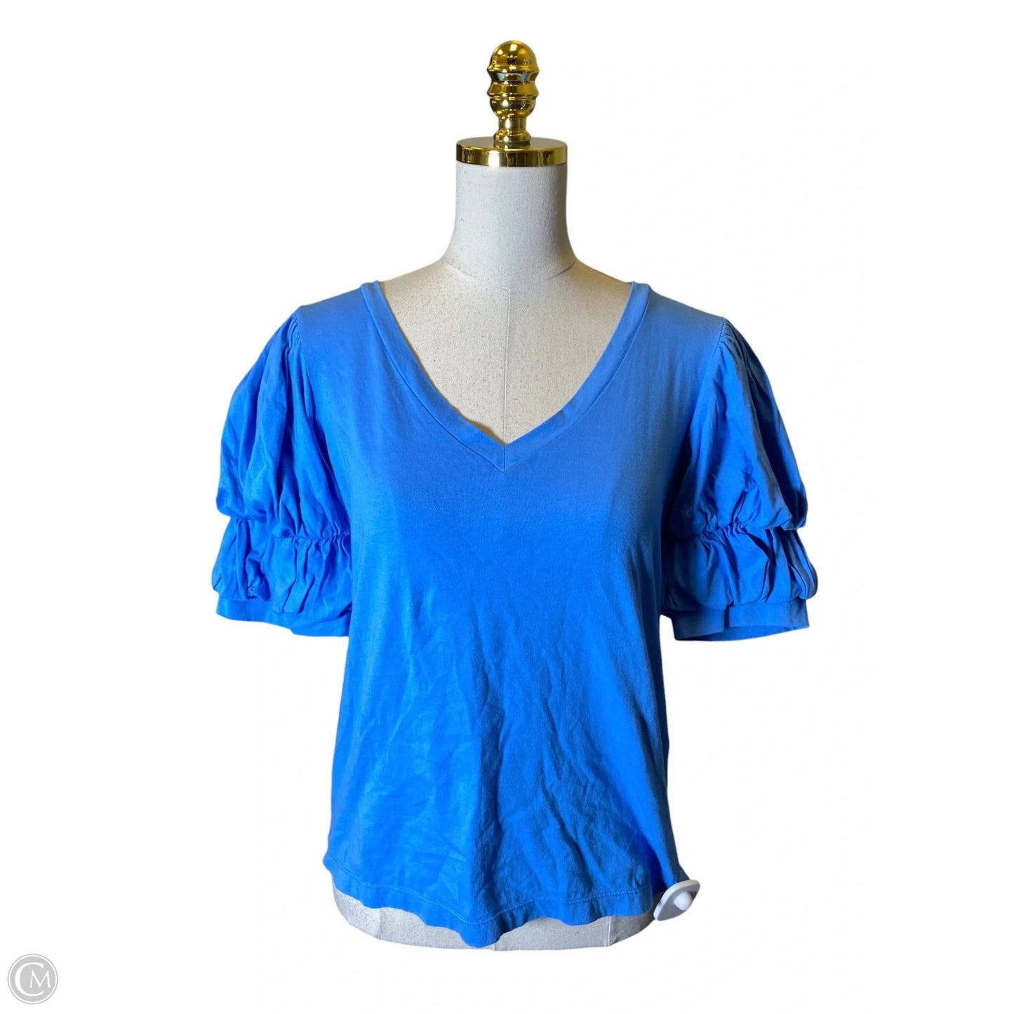 Top Short Sleeve Designer By Lilly Pulitzer In Blue, Size: S