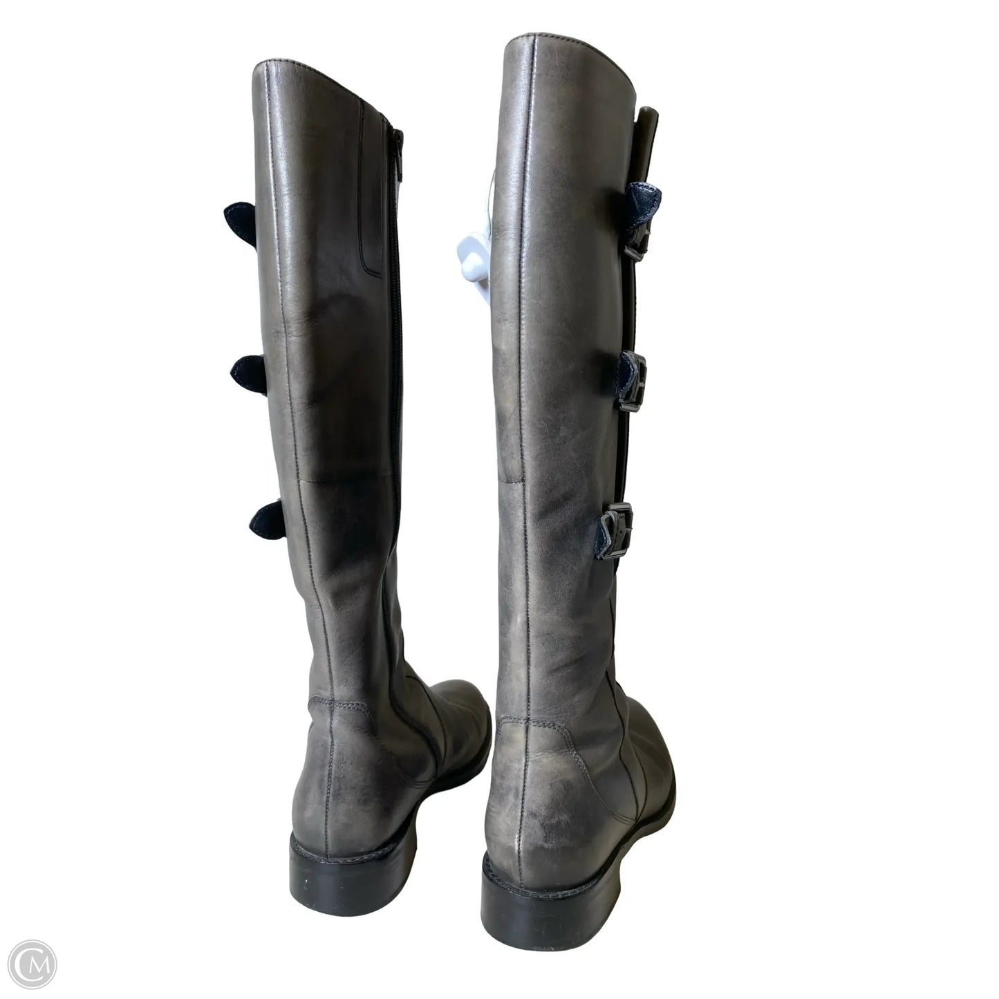Boots Knee Flats By Ecco In Grey, Size: 10.5
