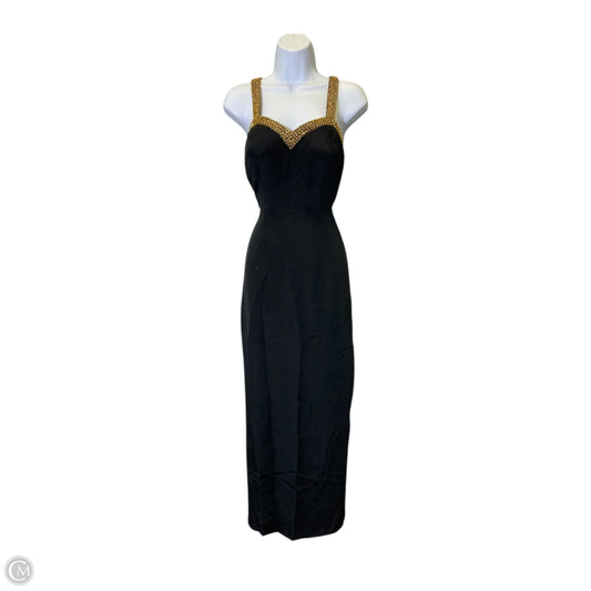 Dress Party Long By Clothes Mentor In Black & Gold, Size: S