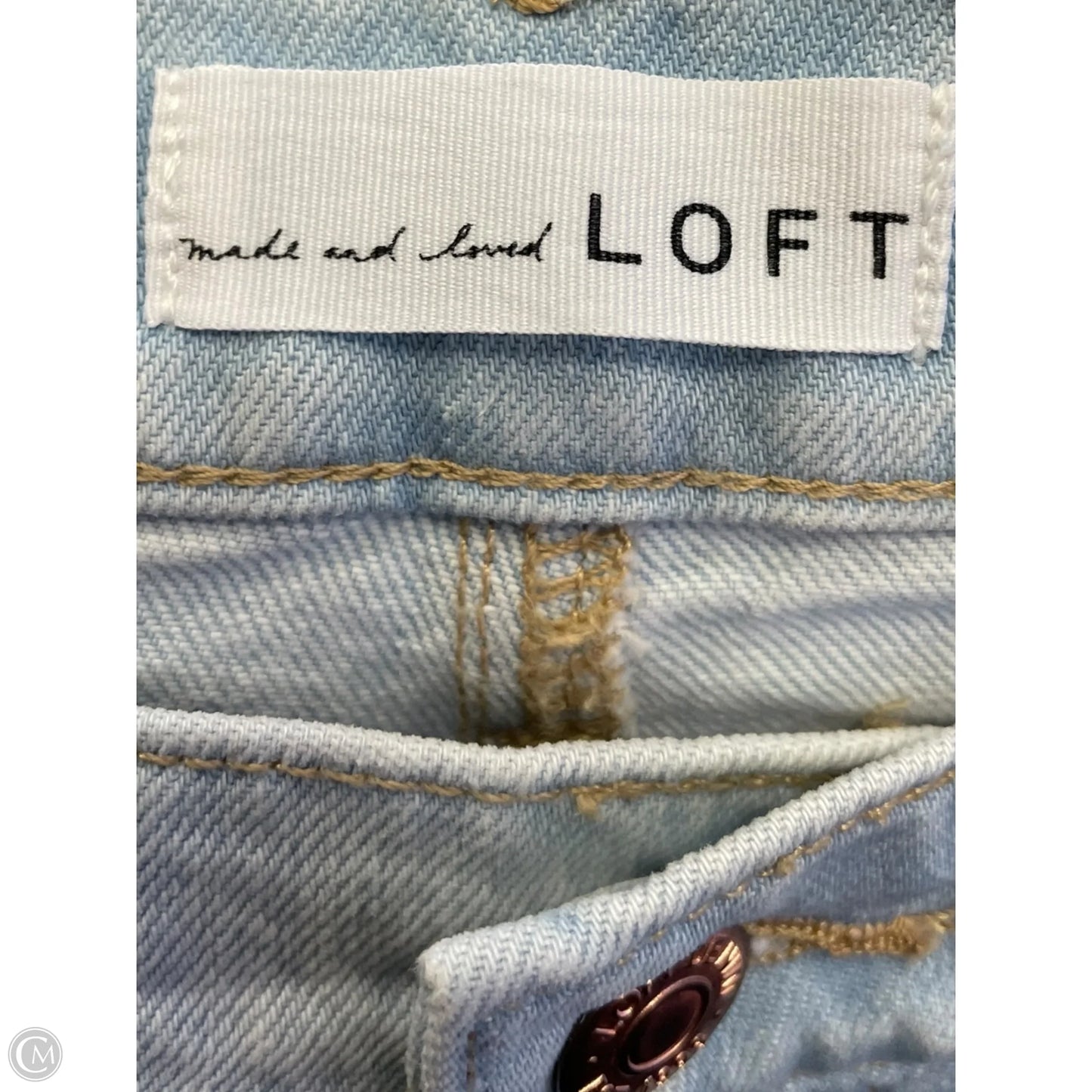 Jeans Straight By Loft In Blue Denim, Size: 4