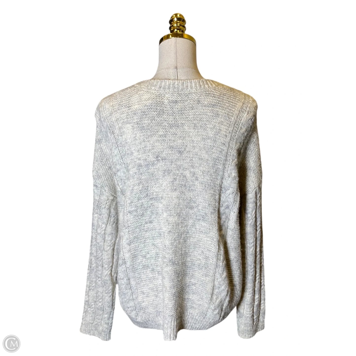 Sweater By Lucky Brand In Grey & White, Size: Xl