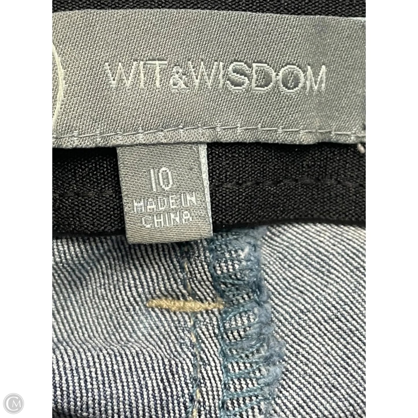 Jeans Straight By Wit & Wisdom In Blue Denim, Size: 10