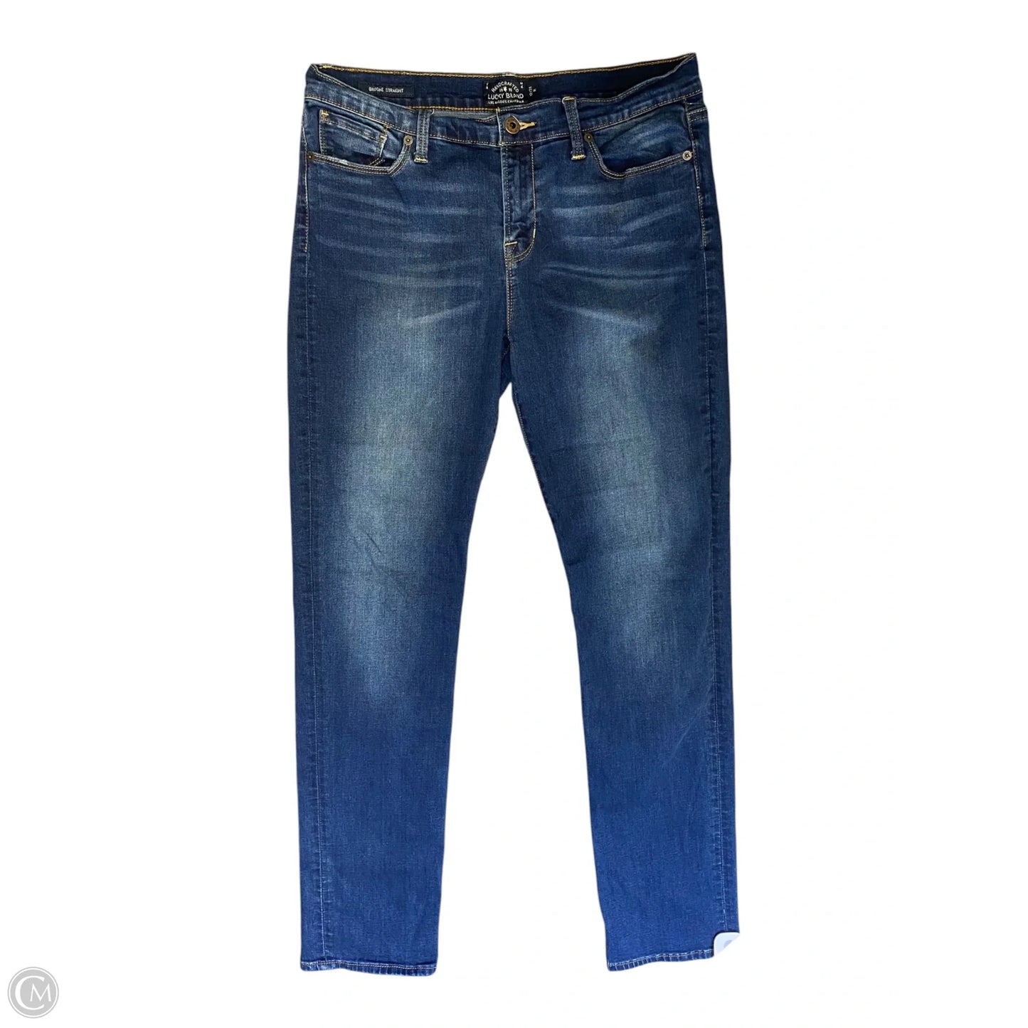Jeans Straight By Lucky Brand In Blue Denim, Size: 12