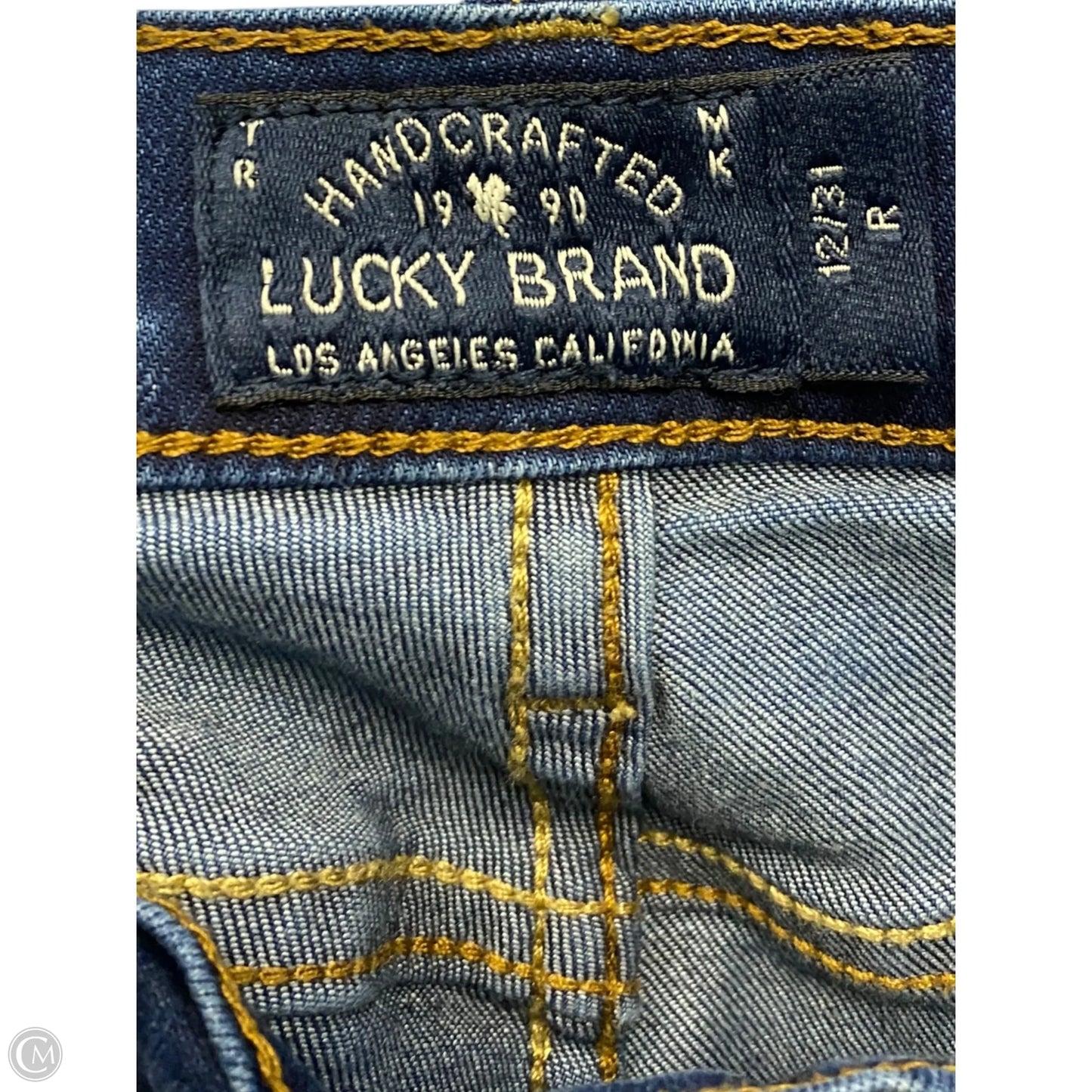 Jeans Straight By Lucky Brand In Blue Denim, Size: 12