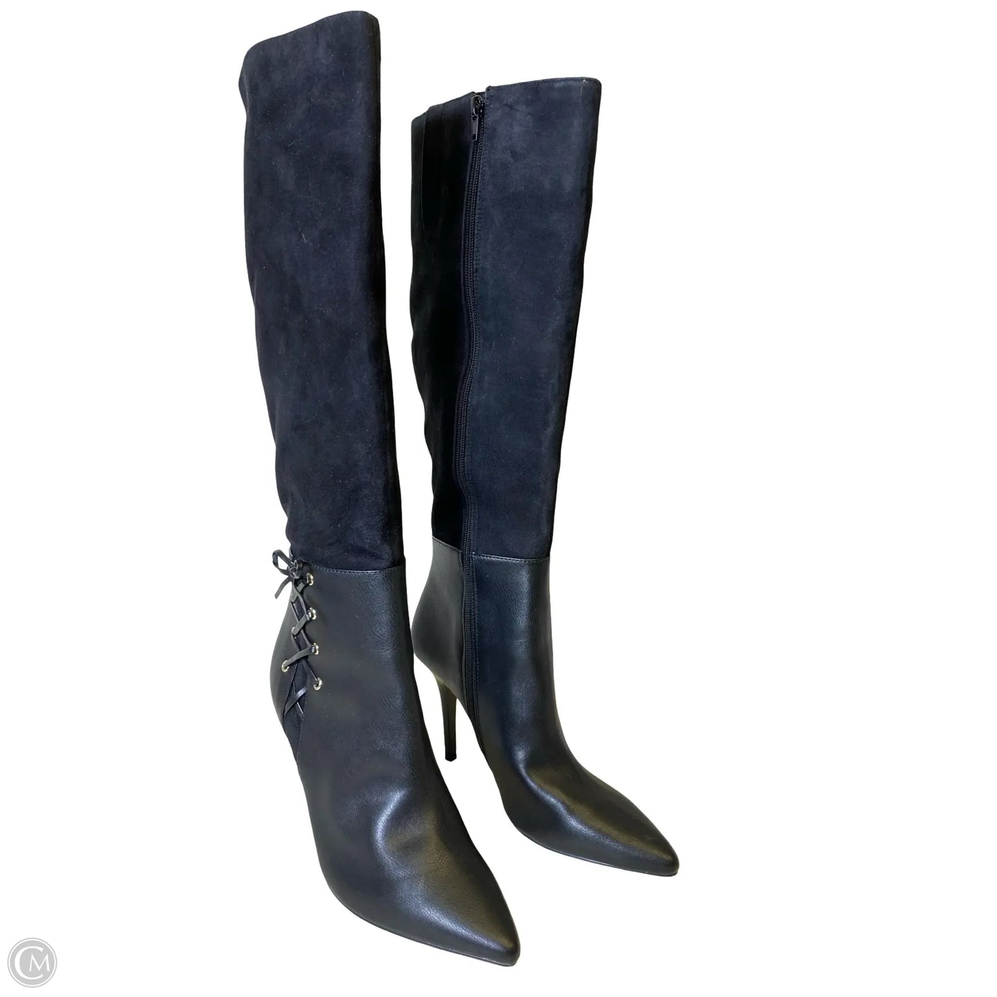 Boots Knee Heels By Nine West In Black, Size: 9.5