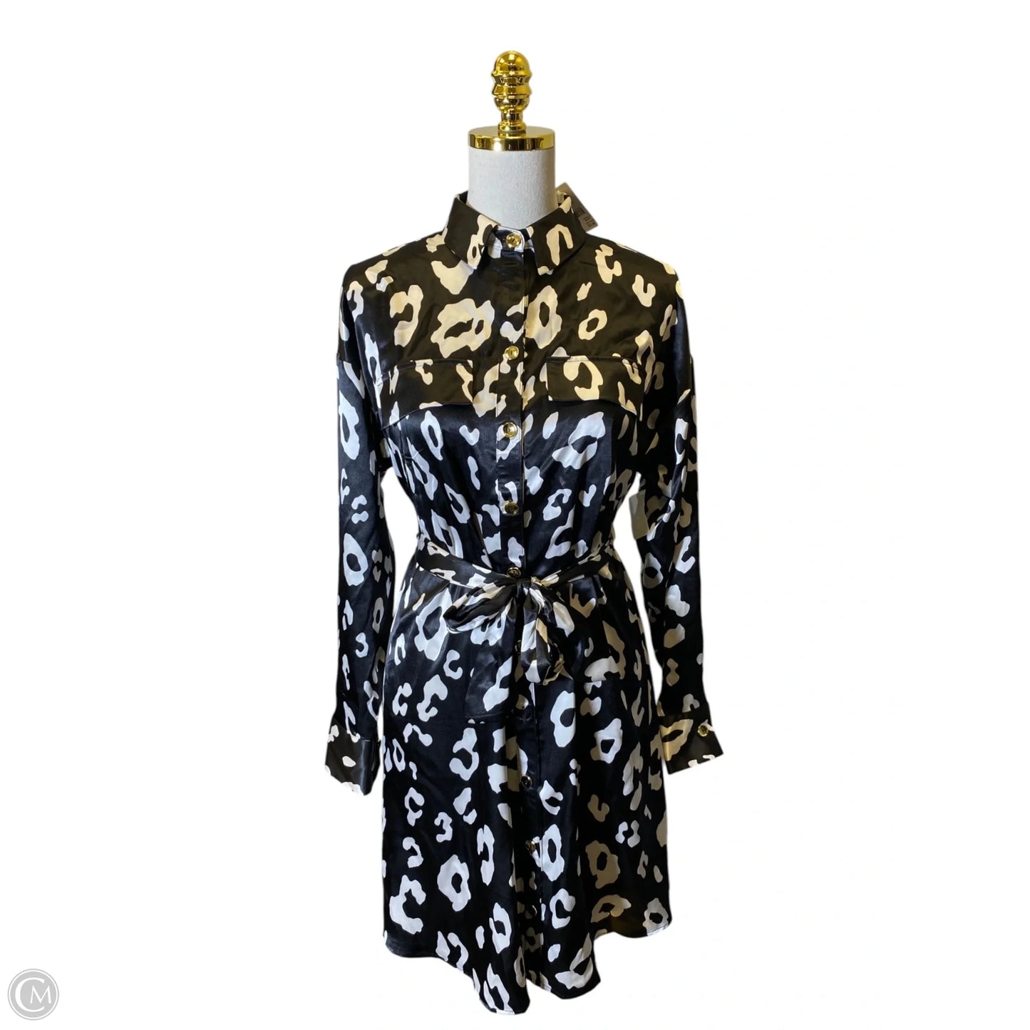 Dress Casual Midi By Cato In Black & White, Size: S