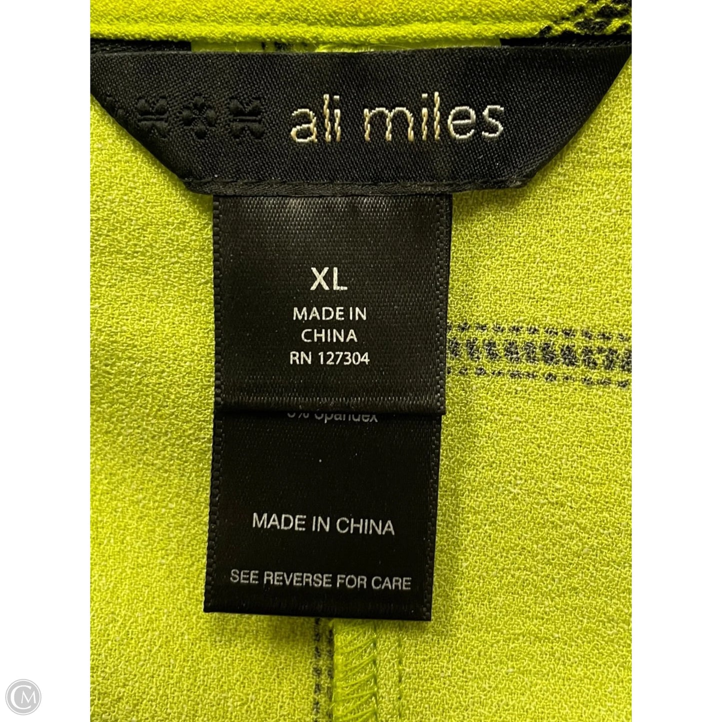 Top Long Sleeve By Ali Miles In Black & Green, Size: Xl