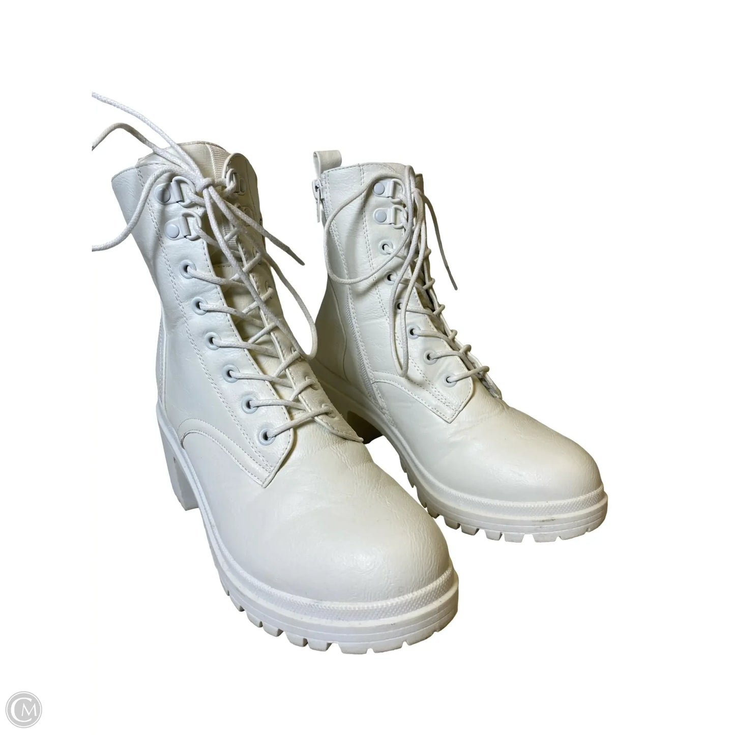 Boots Ankle Heels By Mia In White, Size: 7