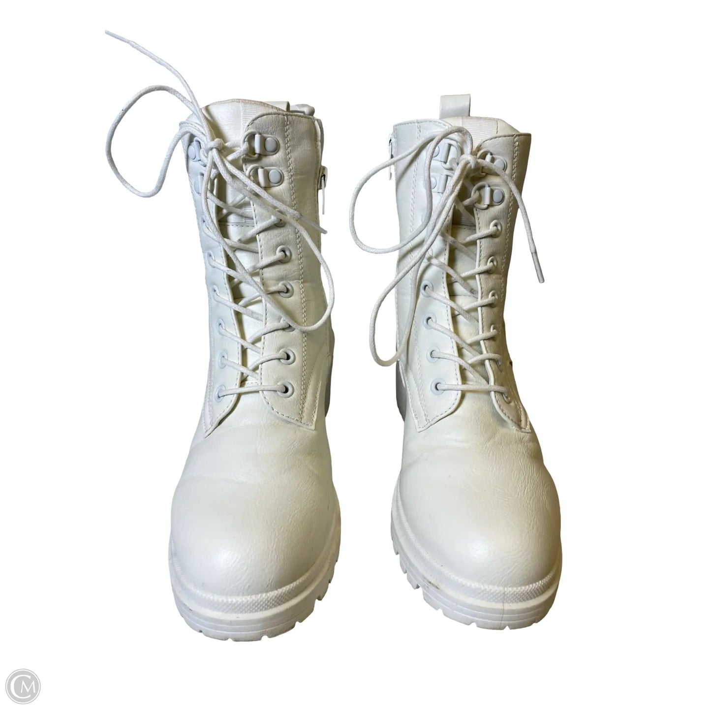 Boots Ankle Heels By Mia In White, Size: 7