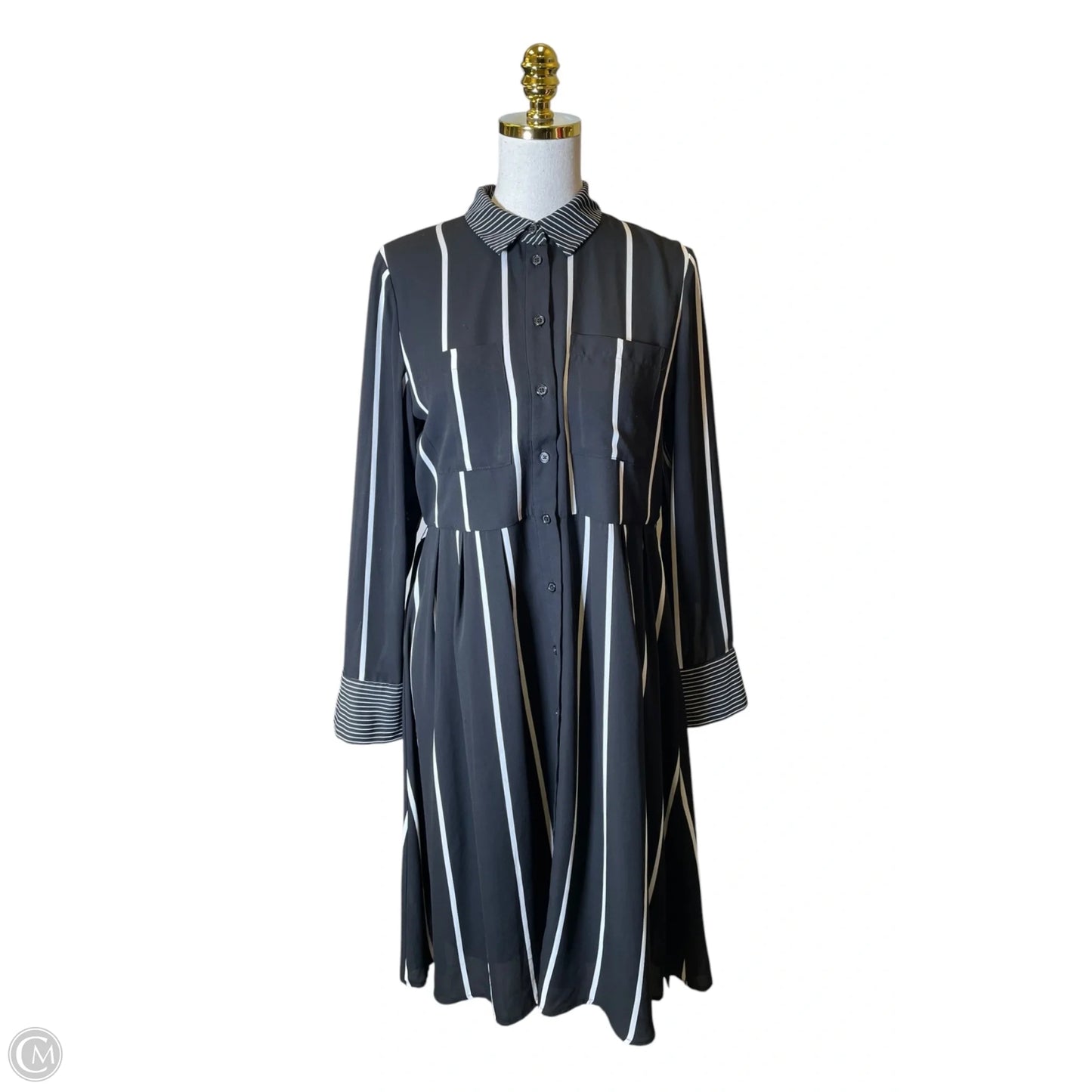 Dress Casual Midi By Who What Wear In Black & White, Size: M