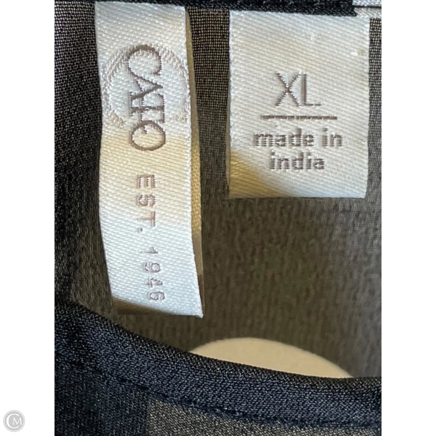 Top Long Sleeve By Cato In Black & White, Size: Xl