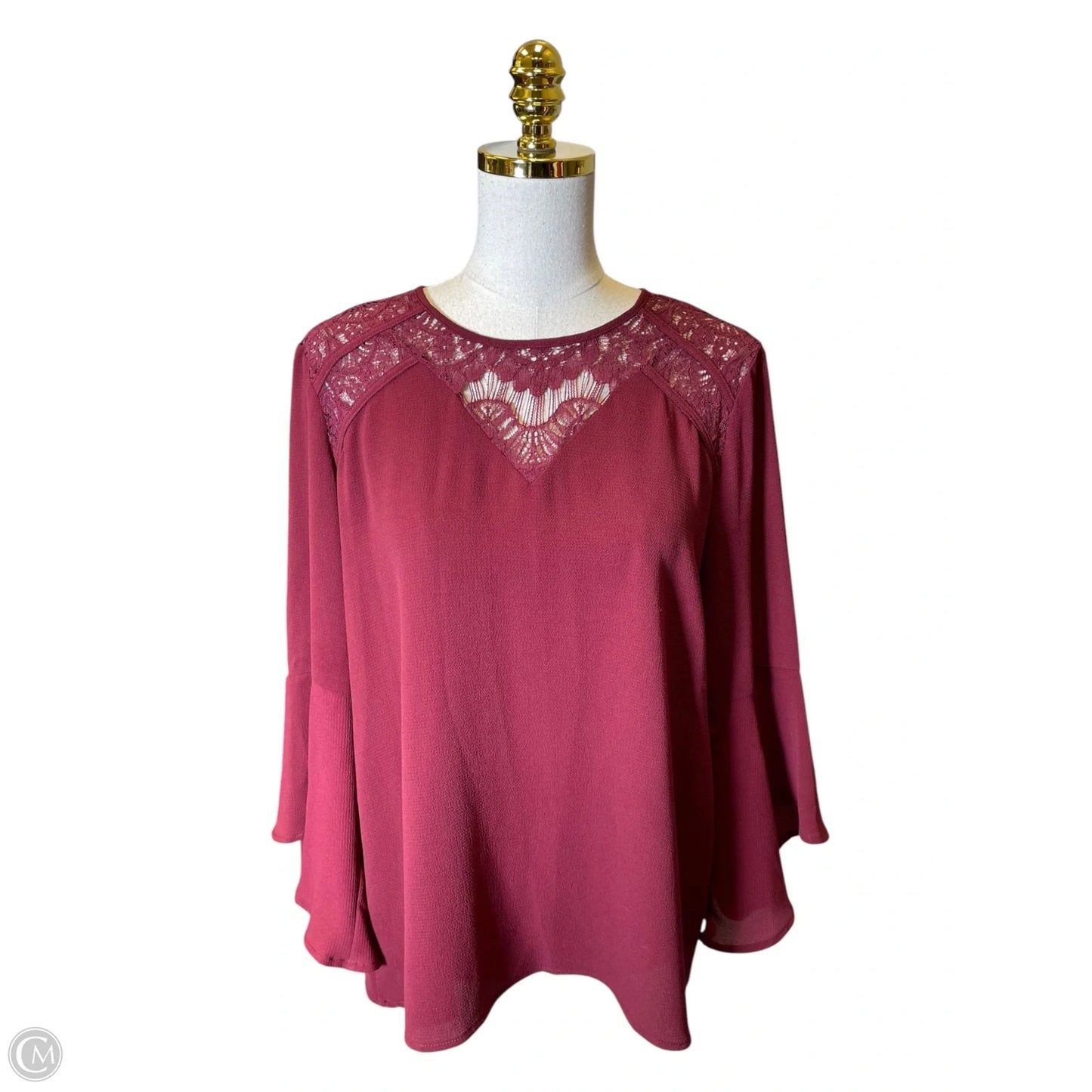 Top Long Sleeve By 41 Hawthorn In Maroon, Size: L