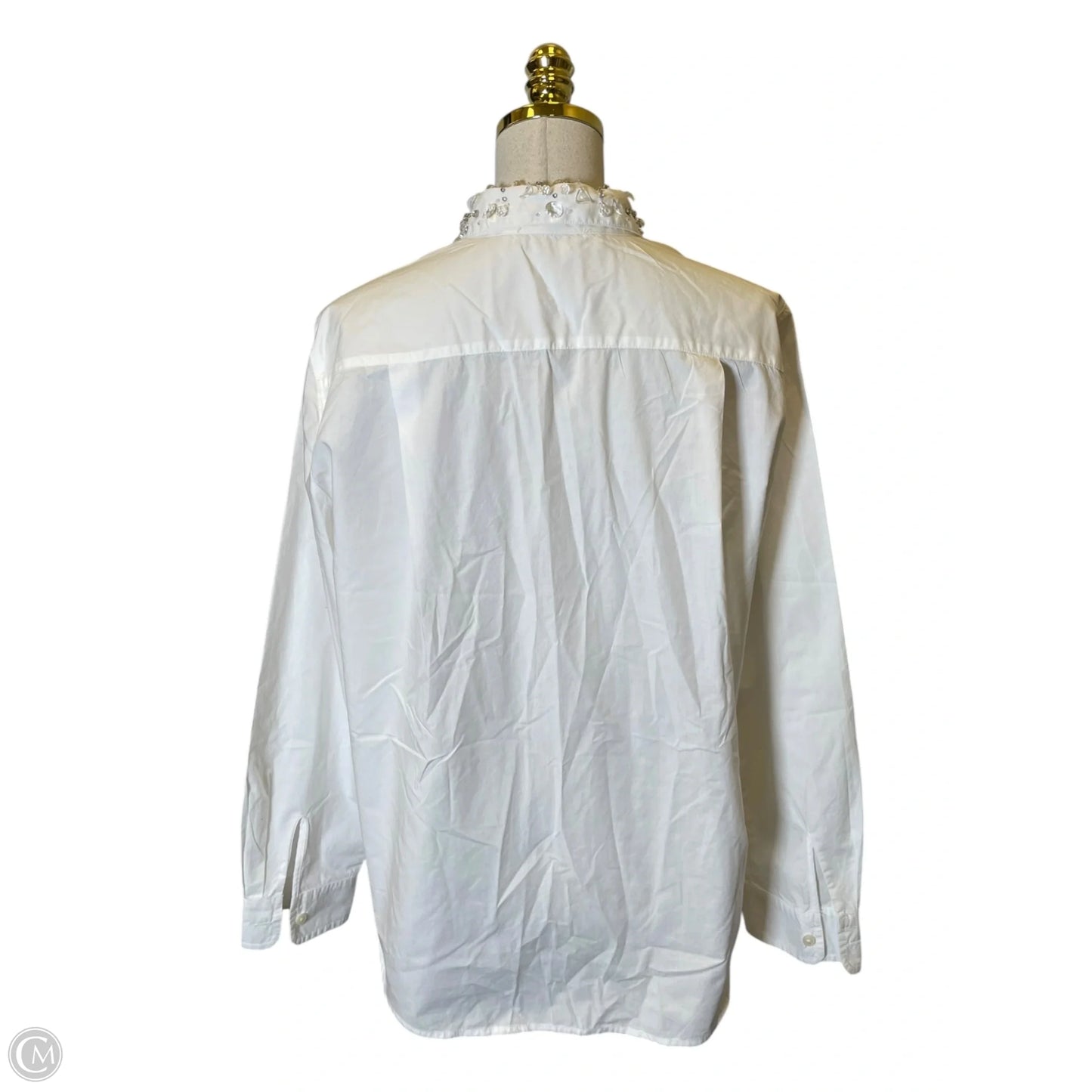 Top Long Sleeve By Loft In White, Size: L