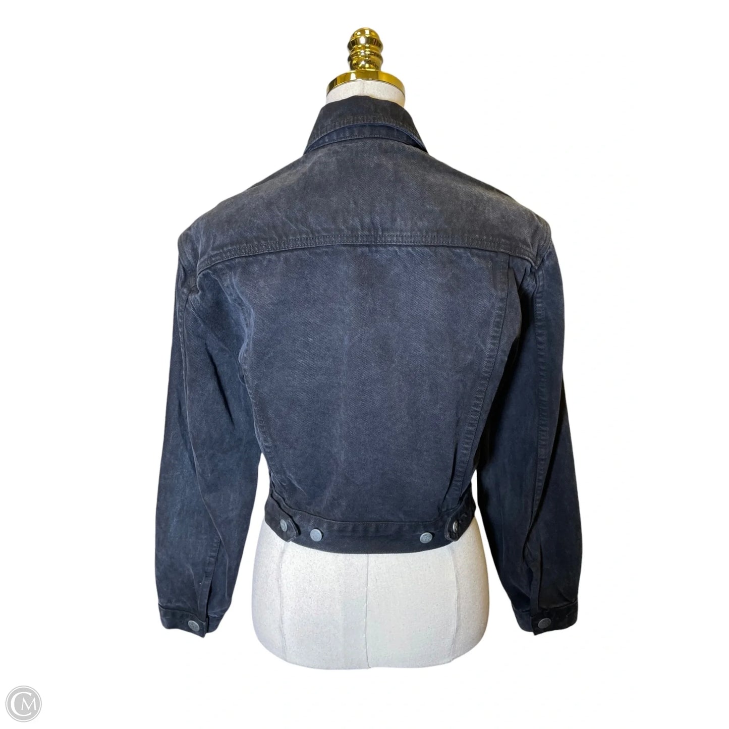Jacket Denim By Clothes Mentor In Black Denim, Size: M